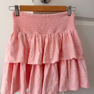 Aerie Light Pink Tiered Mini Skirt